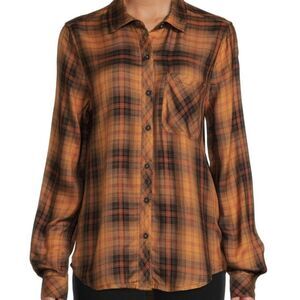 Casacabana Plaid Button Down Shirt Long Sleeve S